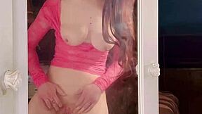 Curvy brunette strips teases masturbates wet pussy just for you