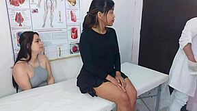 A lesbian couple visits the male gynecologist for an intimate checkup in the hospital
