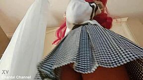 oops, i pulled up my miniskirt and showed my wet panties close up in the bedroom