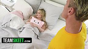 tiny blonde haley spades skips school and bends over for stepdad's cock in the shower