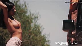 cute euro teen fucked outdoors by bf 😍🍆💦