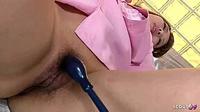 shy japanese nurse gets picked up after work for uncensored creampie fuck.
