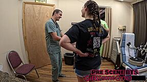 nurse bunny spreads for patient's fetish physical exam
