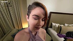 Kat's trying on these sexy new outfits, looking curvy and hot in every single one!