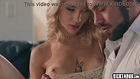 Petite Blonde Emma Rosie Cheats with Boyfriend's Friend Rough
