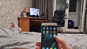 stepmom works at computer while i jerk big cock she watches and sucks