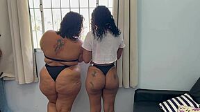 BBW African Roommates Double Penetrate Tight Pussies In Beach Apartment Orgy