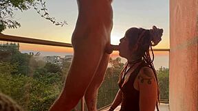 VACATION OLIVIA GAGS ON HUBBY'S MONSTER COCK SLOPPY DEEPTHROAT REWARD