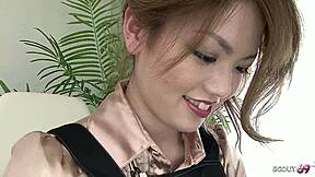 Slim pigtail japanese teen bound tight takes first client creampie in rough uncensored jav roleplay fuck