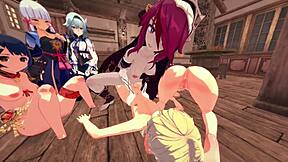 genshin sluts take reverse gangbang cumshots nonstop