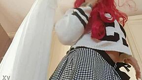 oops, i pulled up my miniskirt and showed my wet panties close up in the bedroom