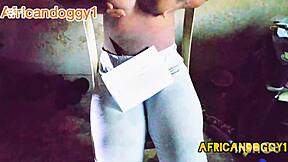 big ebony ass bent over takes monster cock doggystyle