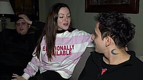 my fat wife humiliates me while riding another guy's cock