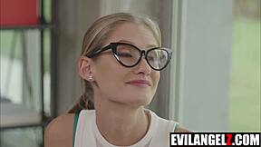 Perv office girl Tiffany Tatum takes Aaron Rock's BBC in her tight ass!
