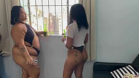BBW African Roommates Double Penetrate Tight Pussies In Beach Apartment Orgy
