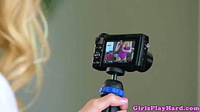 how does busty pornstar scissor grind feel on teen babe?