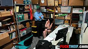 shoplifter teen begs lp officer and manager with blowjob and doggystyle after bribe fails