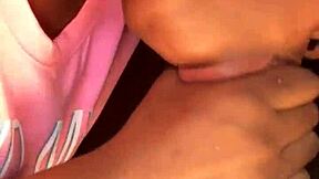 ugh sloppy ebony neighbor teen sucks black cock deep in car