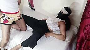 Muslim girlfriend moans taking full cock missionary desi style
