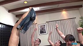 Old guy cums on Aoi Miyana's excited face big clit nipples