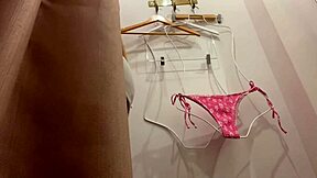 i got caught trying on this hot bikini showing my perfect tits and big ass