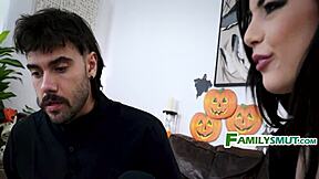 Goth Babe's Shaved Pussy Craves Halloween Family Taboo Fuck