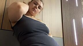 horny teen 18+ masturbates wet pussy then takes extreme public gym fuck and cum