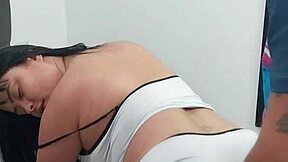 chubby brazilian babe takes two huge cocks first time facial