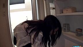 Old guy cums on Aoi Miyana's excited face big clit nipples