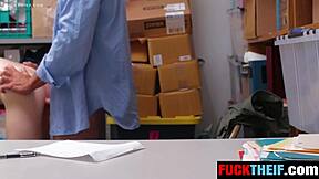 shoplifter teen begs lp officer and manager with blowjob and doggystyle after bribe fails