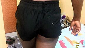 a young african woman invites sugar daddy to her bedroom