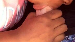 ugh sloppy ebony neighbor teen sucks black cock deep in car