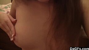 Brunette Teen's Quick Webcam Dildo Vibrator Tit Show