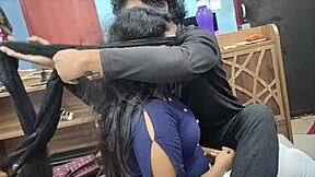 blindfolded wife surprised on anniversary as hubby shares her with friend in bedroom