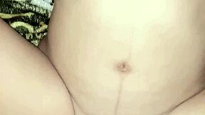 pregnant asian housewife cums hard from bedroom creampie fuck