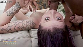 Gabi manhaes hammered by hardcore anal dp footjob and facial explosion!