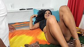 i fulfilled this horny 18yo latina's big black cock foot fetish dream hard