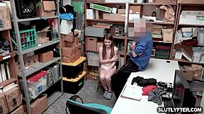 rosalyn sphinx rides lp officer's full cock cowgirl in shop office