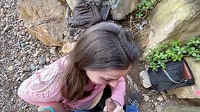 Blonde Sportswoman Fucked Anal by Stranger with Cum in Mouth by River