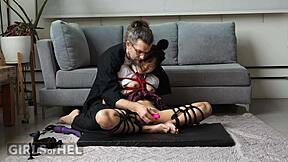 Submissive Schoolgirl Slave Squirts Hard In BDSM Uniform Toy Session