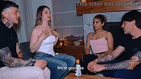Dinner with friends turns into wild swinger quartet creampie fun