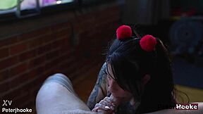 Oiled brunette Sami Soup screams creampie in bouncy ass! 🍑💦