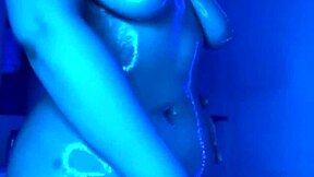 crazy bbw teen rams double dildo deep in close-up