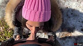 Lost forest girl takes creampie pussy pounding from stranger cum drip!