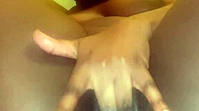 Dripping Creamy Black Beaver Spread Wide for Close-Up Fingering