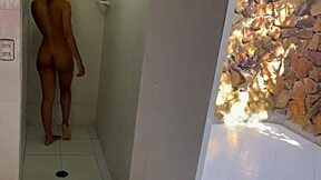 i catch step sister-in-law showering and cum her tight mexican pussy
