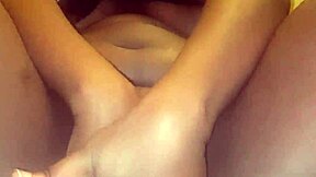 Dripping Creamy Black Beaver Spread Wide for Close-Up Fingering