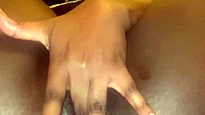 Dripping Creamy Black Beaver Spread Wide for Close-Up Fingering