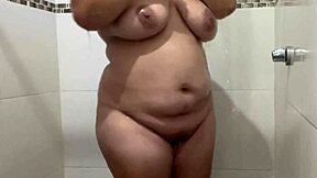 Her Hands Up and Those Massive Tits Harden in Exciting Nude Reveal