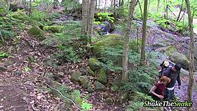 A Petite 18+ Babe's Heart Races Nailed Outdoors by Monster Cock Near Waterfall